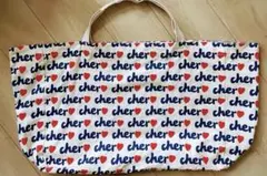 cher シェル ハート柄 キャンバス トートバッグ エコバッグのサムネイル