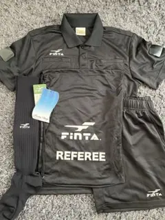 FinTA フィンタ サッカー レフリー４点セットおまけ付 ブラック M 審判用
