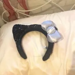 黒　キティ　カチューシャ（スパンコール）　USJ ユニバ