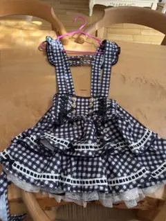 LIZLISA はしごリボンギンガムティアードスカパン ブラック - メルカリ