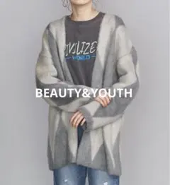 BEAUTY&YOUTH ダイヤ シャギー モヘヤ Ｖネック ニットカーディガン