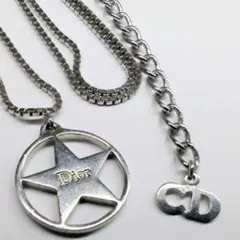 Dior ネックレス マルチチャーム スター ロゴ シルバー - メルカリ