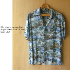 00's vintage 米国古着 良プリント アロハシャツのサムネイル