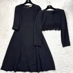 極美品✨クロエ 高級ブラックフォーマル レース ノーカラー Aライン 黒 極美品✨クロエ 高級ブラックフォーマル レース ノーカラー A