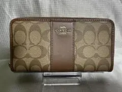 COACH ブラウン 長財布　シグネチャー