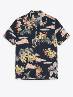 ZARA MAN 半袖シャツ ボタニカル柄 リラックスフィット M