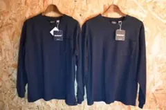 【新品2枚セット】Goodwear USAコットン 長袖ポケットTシャツ M 黒のサムネイル
