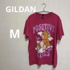 GILDAN ポジティブバイブス Tシャツ【M】ピンク