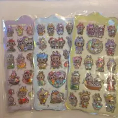 ラブブLABUBU立体ぷっくりシール3枚セット