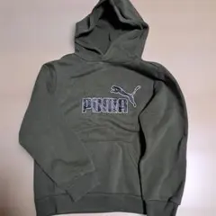 PUMA フード付きトレーナー 130cm オリーブグリーン