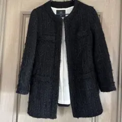 INED ノーカラージャケット ブラック ツイードのサムネイル