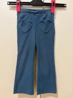 プティマイン ズボン パンツ ブーツカット ハートポケット デニム調 90