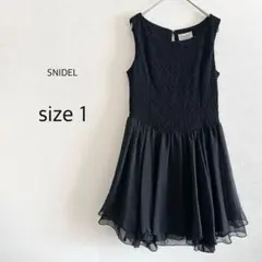 SNIDEL スナイデル ワンピース レース 切替 シフォン ブラック 黒 1のサムネイル