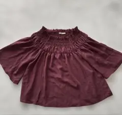 MAJESTIC LEGON シャーリングブラウス ボルドーのサムネイル