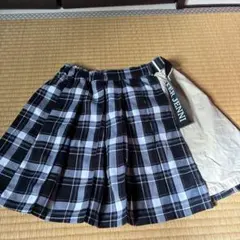 JENNI 黒とベージュのチェック プリーツスカート