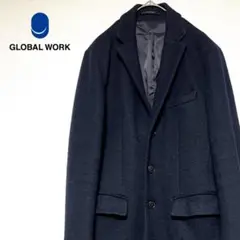 GLOBAL WORK グローバルワーク チェスターコート ネイビー 紺 ウール