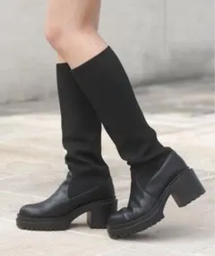 【新品未使用】Chico ソックスロングチャンキーブーツ