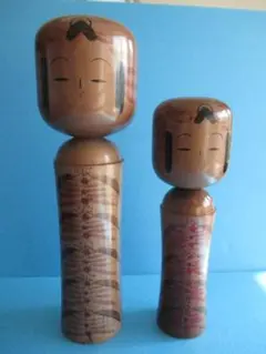 内閣総理大臣賞受賞作家 創作こけし 岸貞男 無心 39cm 佐藤翠崕 34cm