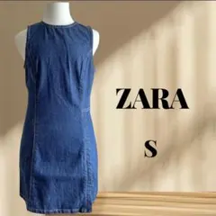 ZARA デニムワンピース ノースリーブ S