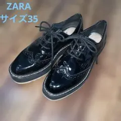 ZARA 厚底エナメルプラットフォームシューズ　サイズ35