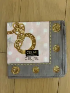 CELINE ゴールド装飾ハンカチ