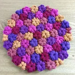 ぷっくりお花の座布団　マット　カラフル　No.2