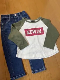 EDWIN ロンT＆デニム 110cmキッズ古着エドウィン