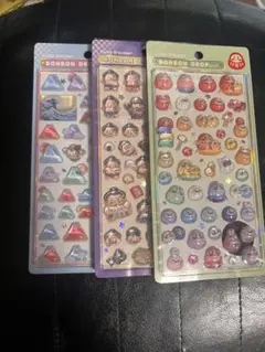 ボンボンドロップシール　和柄　相撲　ダルマ　富士山　三枚セット