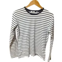UNIQLO 유니클로 테두리 긴팔 티셔츠 컷소우 네이비
