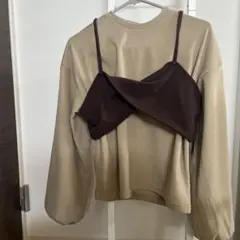 しまむら　起毛プルオーバー＋ビスチェ（akane)