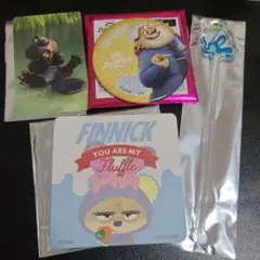 ズートピア　オーマイカフェ　特典&缶バッジ&マドラー