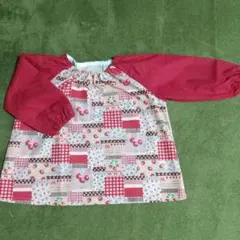 長袖スモック いちご柄,赤色