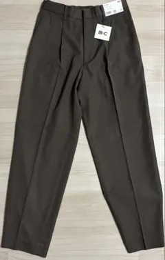 UNIQLOC 2026SS タックワイドテーパードパンツ S ブラウン