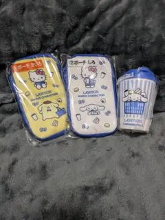 ローソン 当たりくじ サンリオ ⑥⑦ ポーチ きいろ・しろ ⑯タンブラーB