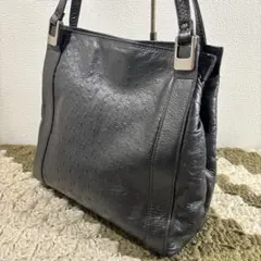 オーストリッチ型押し 本革レザー アンティーク ハンドバッグ トートバッグ