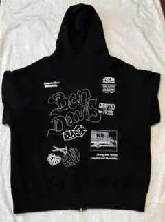 BEN DAVIS ブラック ジップアップパーカー Lサイズ