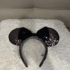 ミニー　カチューシャ（黒・スパンコール）