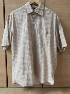 eka 半袖チェックシャツ L