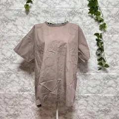 【f49】【クラウドナイン】モカ　半袖 Tシャツ マル模様【M〜L】　訳あり品