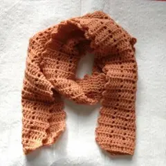 ハンドメイド「マフラー　オレンジベージュ」