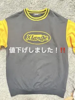 XLARGE 黒と黄色のクルーネックトレーナー M