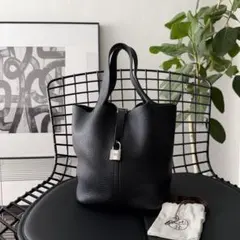 HERMES ピコタンロック MM ブラック トリヨンクレマンス ハンドバッグ