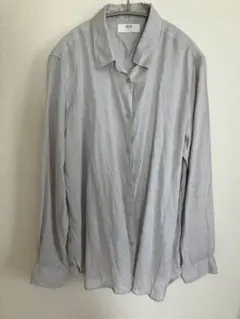 UNIQLOプレミアムリネンシャツ（長袖）サイズXL ライトグレー　未使用品