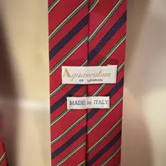 Aquascutum☆ネクタイ★赤×青ストライプのサムネイル