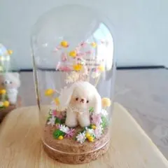 ドームの置物 羊毛フェルトわんちゃん( *´﹀`* )