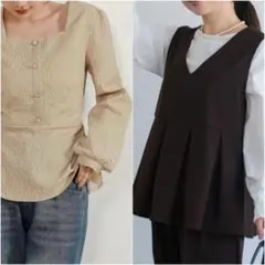 試着のみ2着【coca】【DAY CLOSET】コカ デイクローゼット ペプラム