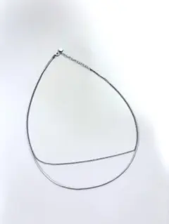 【新品】シルバー 二重チェーンネックレス　クリスマスプレゼント　シンプルアクセ