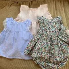 80 女の子 夏服 3点セット ワンピース 花柄 西松屋 まとめ売り