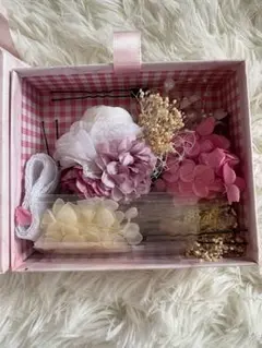 髪飾りセット ピンク系 ドライフラワー