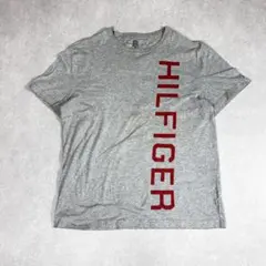 トミーヒルフィガー ビッグロゴ Tシャツ L グレー USA古着